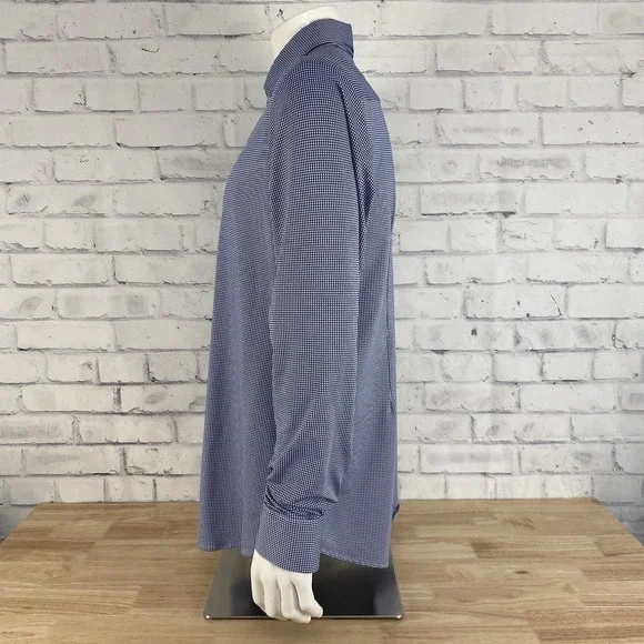 Mizzen+Main Shirt Men's XL Trim Fit Long Sleeve Button Up Blue SLIM - Picture 5 of 13